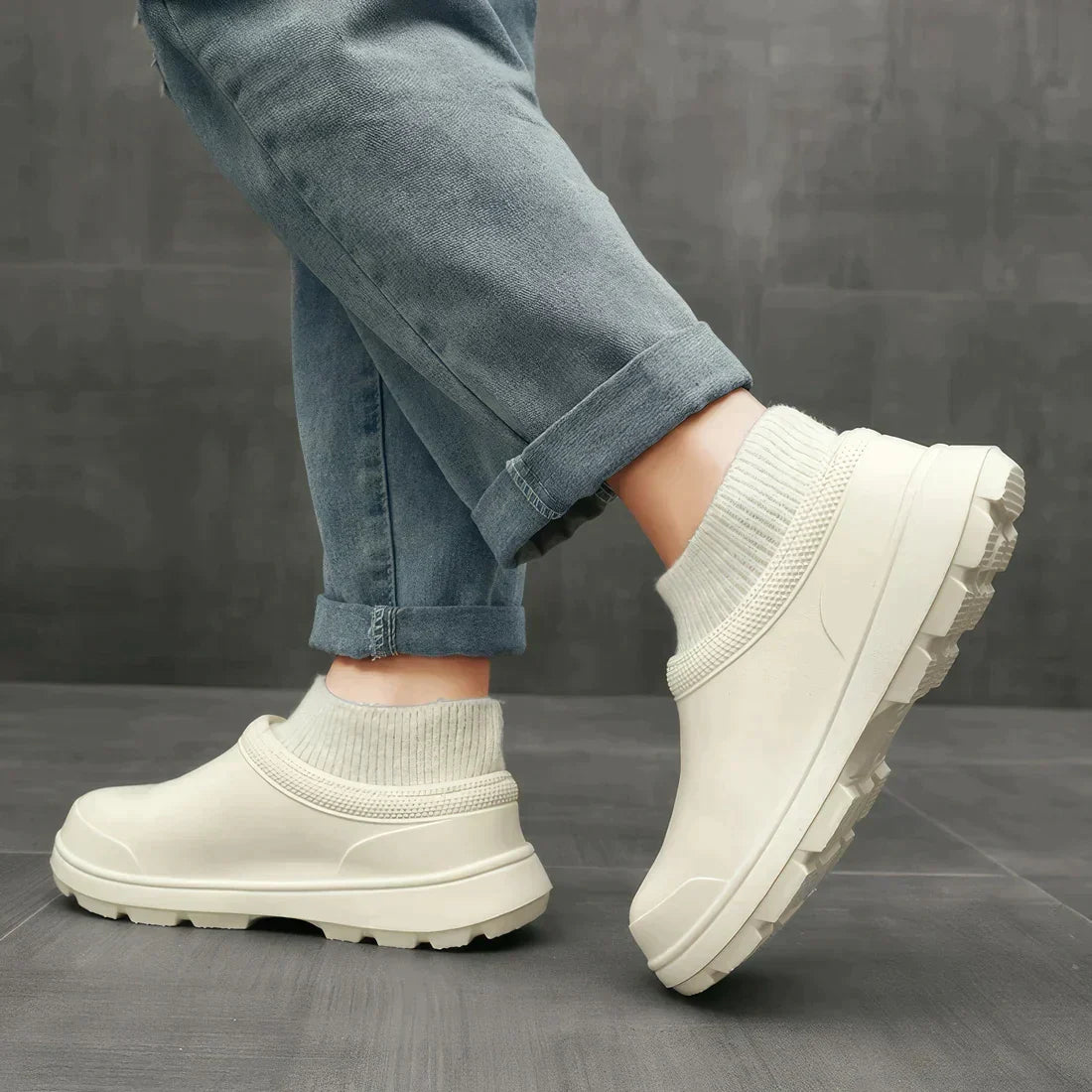 Poppy - Orthopaedic Women's Anti Slip Clogs with Knitted Ankle Cuff