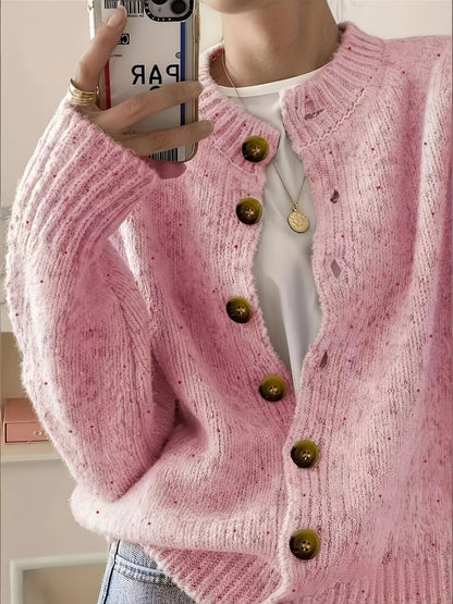 Poppy - Women's Cardigans Wool Style for Autumn with a Button Front