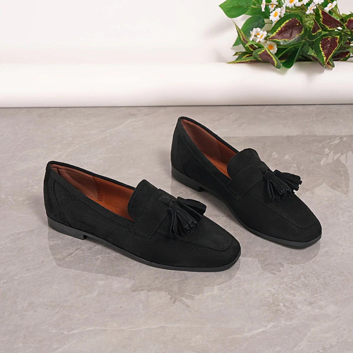 Sophie - Preppy Women's Comfort Loafers with Tassel Detail and Flat Sole