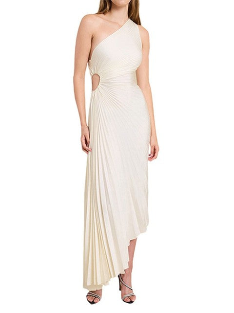 Verity - Formal Women's Wedding Guest Dress with One Shoulder Design and Cutout Waist