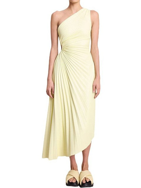 Verity - Formal Women's Wedding Guest Dress with One Shoulder Design and Cutout Waist